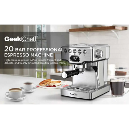 Stainless Steel 20 Bar Espresso Machine with Milk Frother