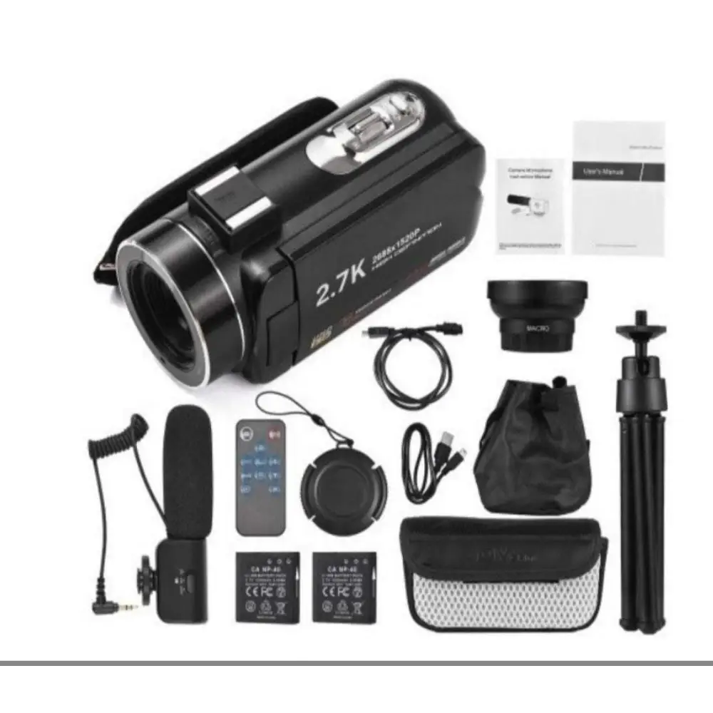 Standard Black English 2.7K HD Digital Camcorder DV06S