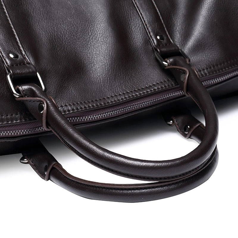 Large PU Leather Travel Duffel Bag Lightweight Carry On Weekender 45cm