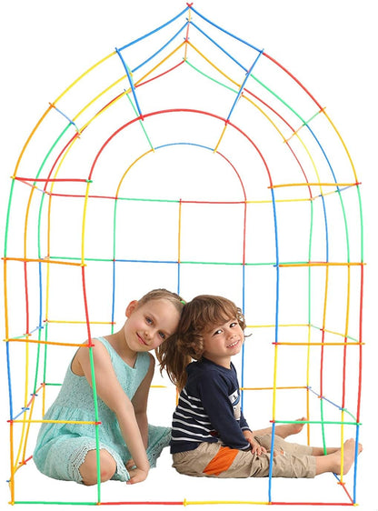 Jouets de construction STEM 4D avec pailles