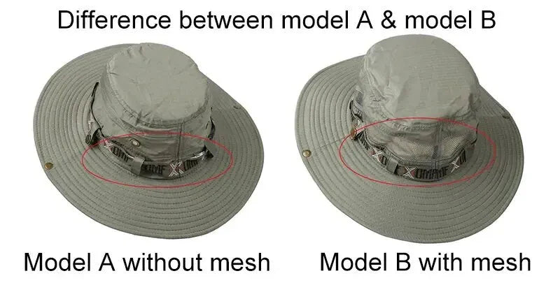 Summer Men Bucket Hat | Outdoor UV Protection Wide Brim Safari Cap
