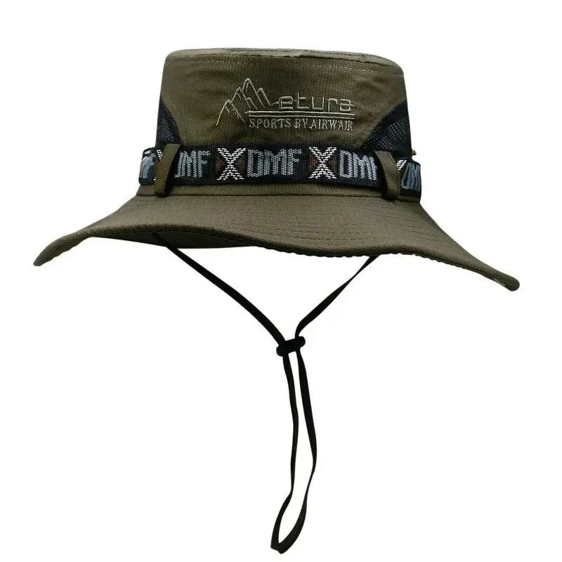 Summer Men Bucket Hat | Outdoor UV Protection Wide Brim Safari Cap