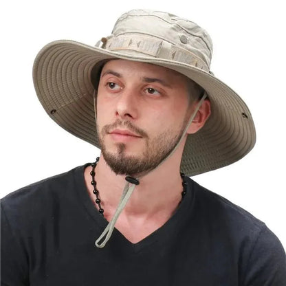 Summer Men Bucket Hat | Outdoor UV Protection Wide Brim Safari Cap