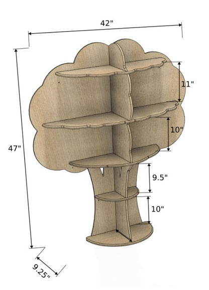 SUMMER Tree Bookshelf – Kids Wooden Tree Shelf