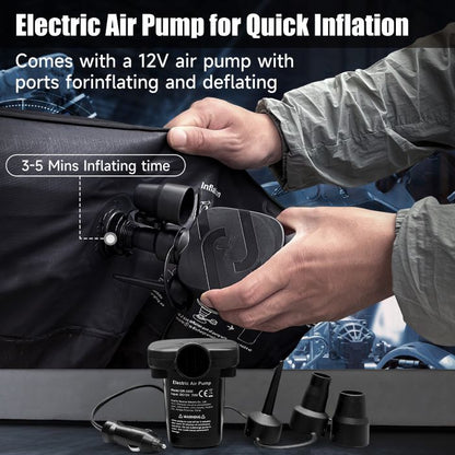 DikaSun SUV Air Mattress Upgraded Flocking and Extra Thick Oxford Surface Sleeping Bed for with Electric Pump,3M Charging Cable, Black