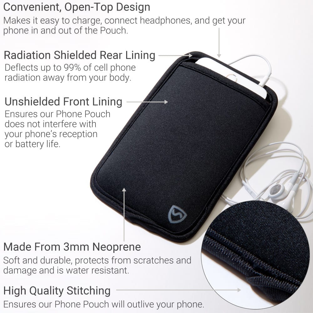 Pochette pour téléphone SYB – Étui de protection anti-ondes électromagnétiques pour téléphone | Bloque jusqu'à 99 % des radiations