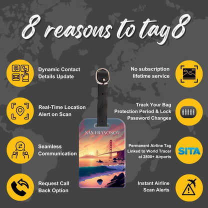 Smart Bag Security Tag – San Francisco (Pack of 2)