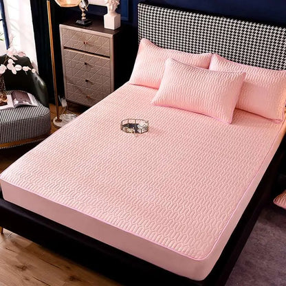Teal Quilted Dust-proof Single-piece Fitted Sheet