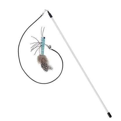 Teasing Cat Toy – Dragonfly Feather Wand with Optional Stick