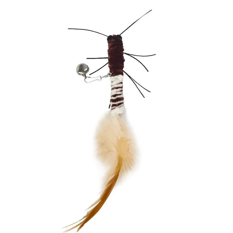 Teasing Cat Toy – Dragonfly Feather Wand with Optional Stick