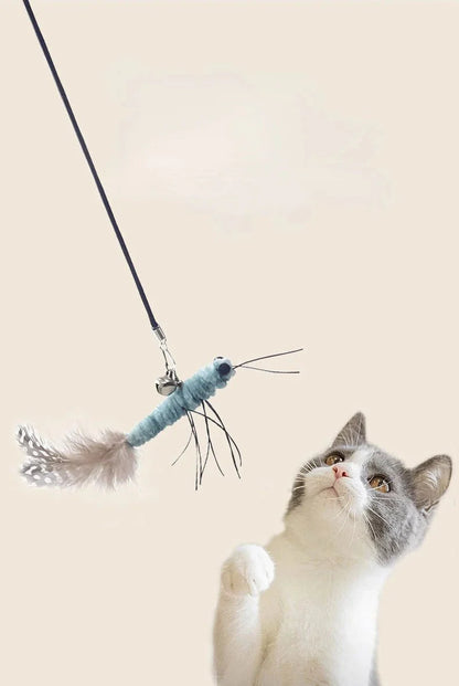 Teasing Cat Toy – Dragonfly Feather Wand with Optional Stick