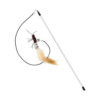 Teasing Cat Toy – Dragonfly Feather Wand with Optional Stick