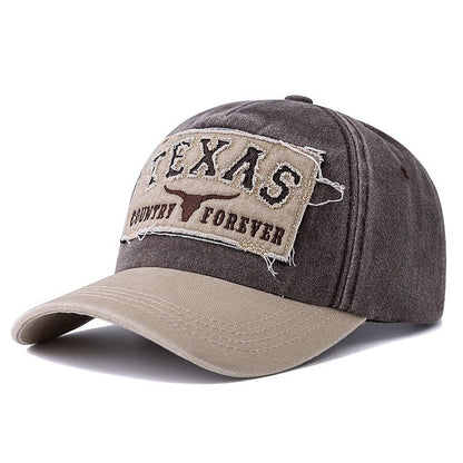 Texas Letter Embroidered Baseball Cap | Vintage Unisex Dad Hat
