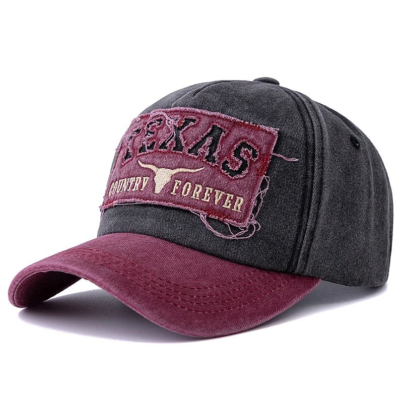 Texas Letter Embroidered Baseball Cap | Vintage Unisex Dad Hat