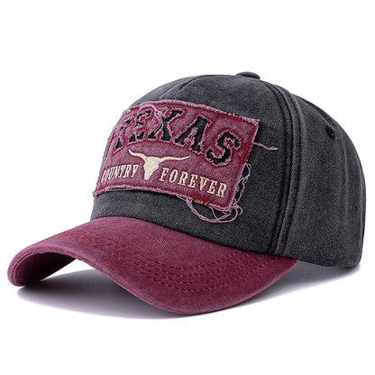 Texas Letter Embroidered Baseball Cap | Vintage Unisex Dad Hat