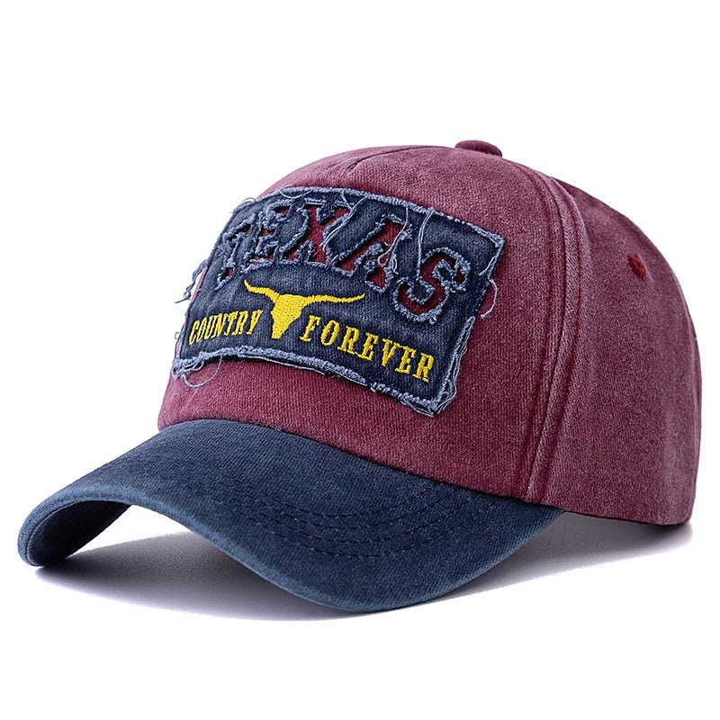 Texas Letter Embroidered Baseball Cap | Vintage Unisex Dad Hat