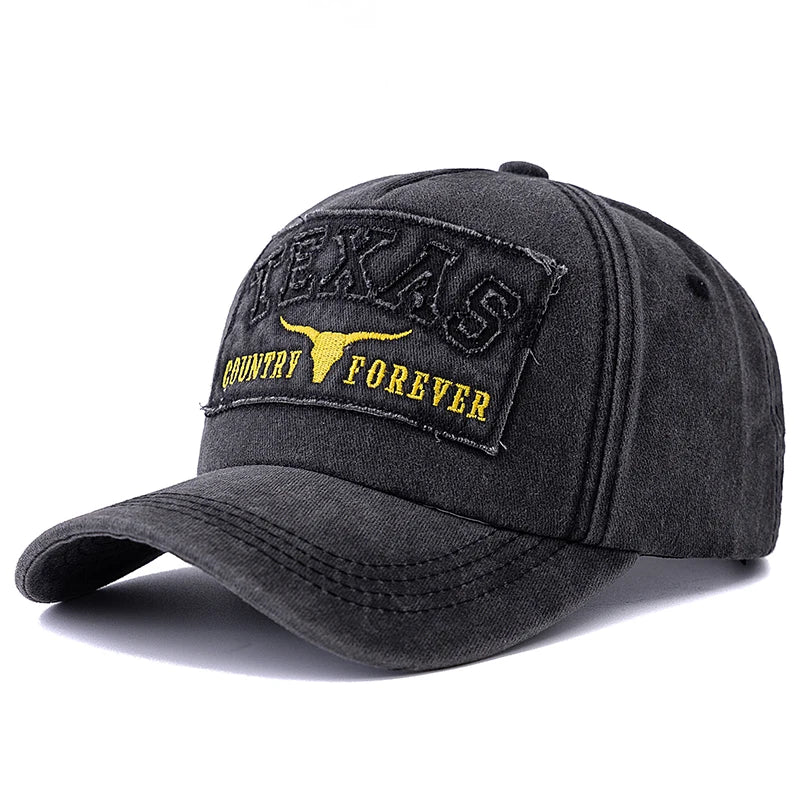 Texas Letter Embroidered Baseball Cap | Vintage Unisex Dad Hat