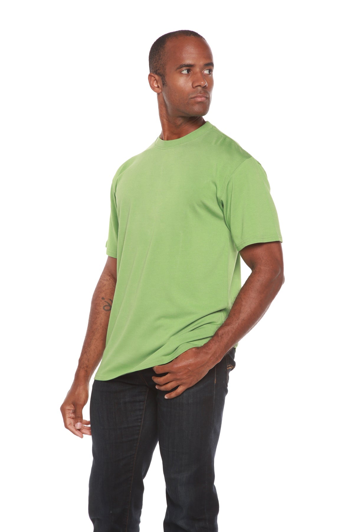 Camiseta de hombre de manga corta de bambú con costuras en contraste - Liquidación