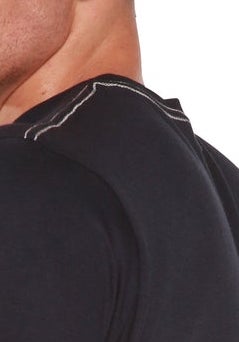 T-shirt à manches courtes en viscose de bambou/coton biologique pour homme avec surpiqûres contrastées