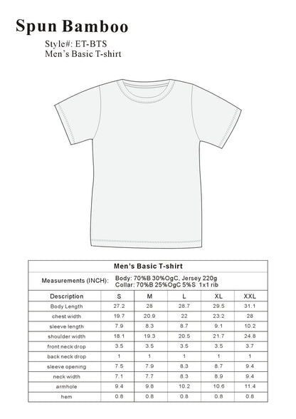 Le T-shirt Original en Viscose de Bambou/Coton Bio à Manches Courtes pour Homme - Coupe Classique