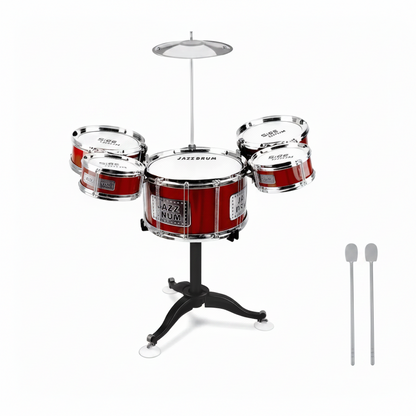 Kids Jazz Drum Set 5 Drum Kit with Cymbal Beginner Musical Toy