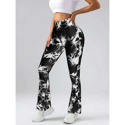 Tie Dye Tummy Control Flare Yoga Pants
