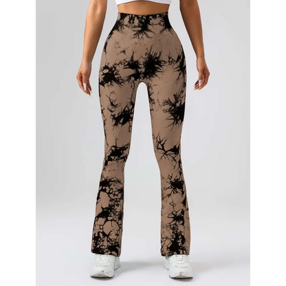 Tie Dye Tummy Control Flare Yoga Pants