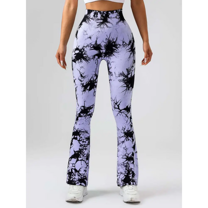 Tie Dye Tummy Control Flare Yoga Pants