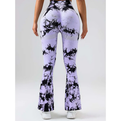 Tie Dye Tummy Control Flare Yoga Pants