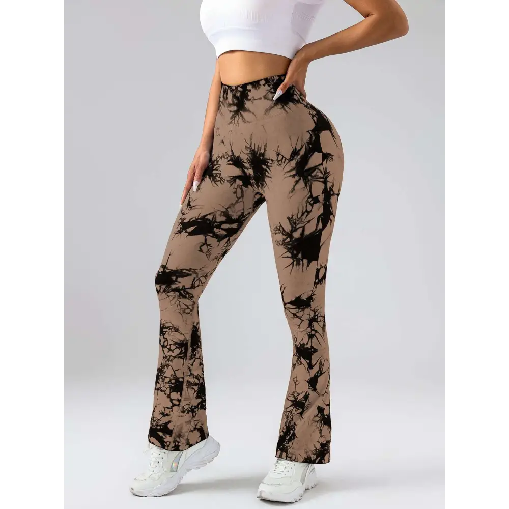 Tie Dye Tummy Control Flare Yoga Pants