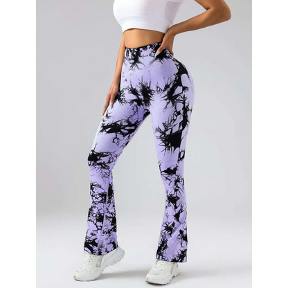 Tie Dye Tummy Control Flare Yoga Pants
