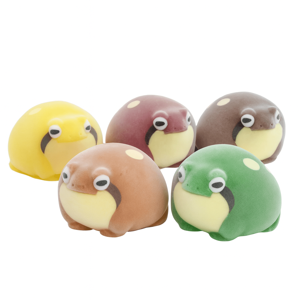 Flocking Frog Gashapon Capsule Toys | Mini Squishy Figurines for Stress Relief