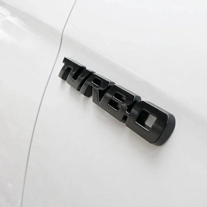 Turbocharged Metal Alloy 3D Car Sticker Badge | Sporty Decorative Car Emblem