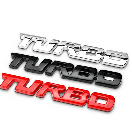 Insignia de coche 3D de aleación de metal turboalimentada | Emblema decorativo deportivo para coche