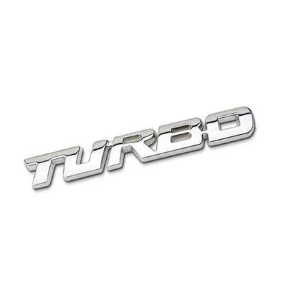 Turbocharged Metal Alloy 3D Car Sticker Badge | Sporty Decorative Car Emblem