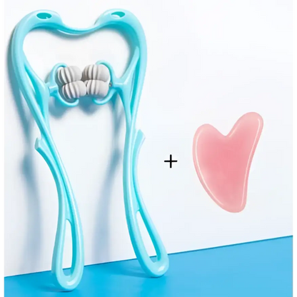 Turquoise Six Wheel Neck Massager Massage Relieve Tool