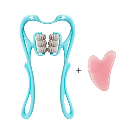 Turquoise Six Wheel Neck Massager Massage Relieve Tool