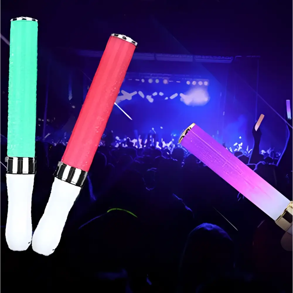 Dos varitas luminosas LED blancas con correas para la muñeca