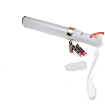 Dos varitas luminosas LED blancas con correas para la muñeca