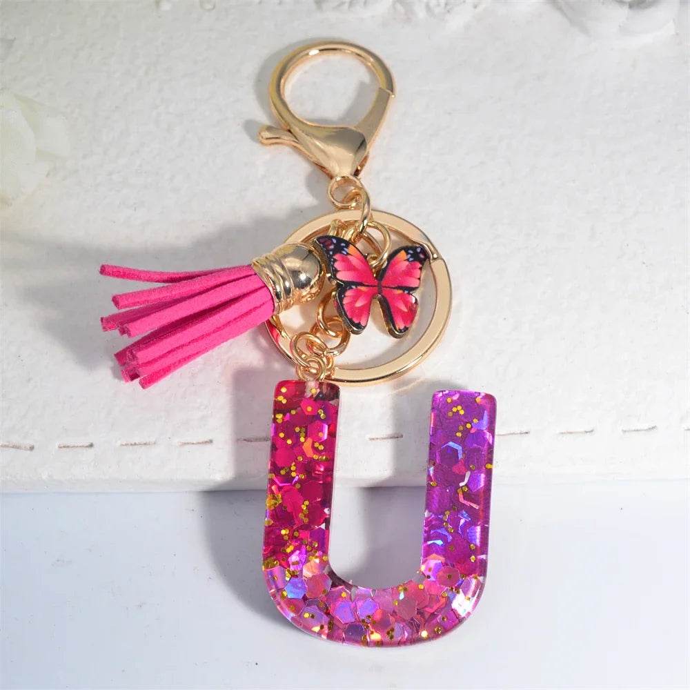 Personalized Butterfly Tassel Keychain 💖