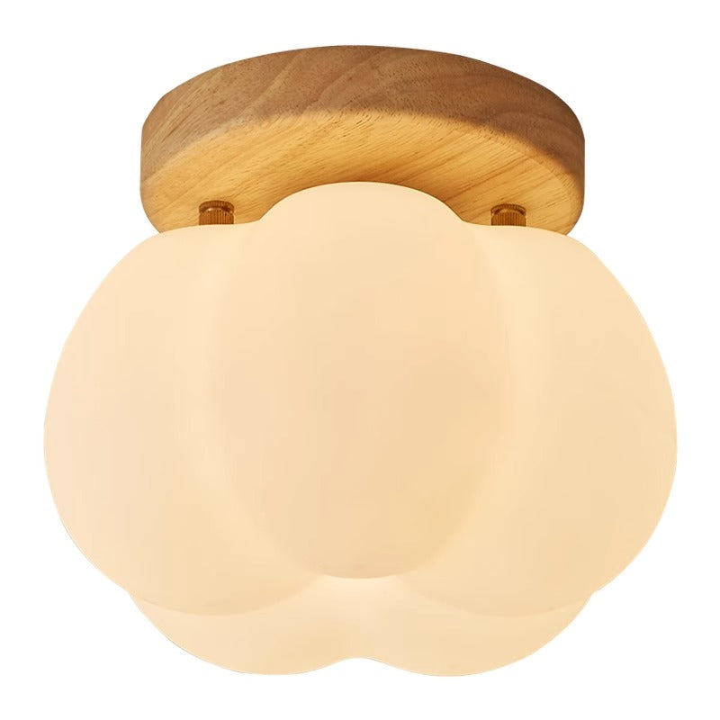 Pumpkin Flush Mount Ceiling Light Modern Round LED Ceiling Lamp