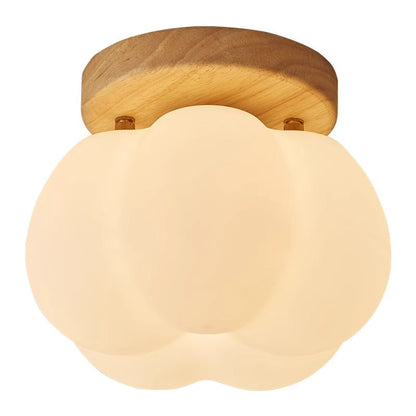 Pumpkin Flush Mount Ceiling Light Modern Round LED Ceiling Lamp