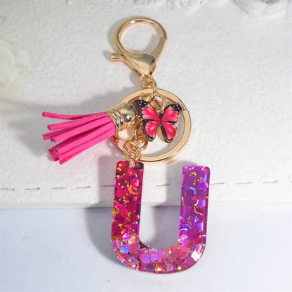 Personalized Butterfly Tassel Keychain 💖