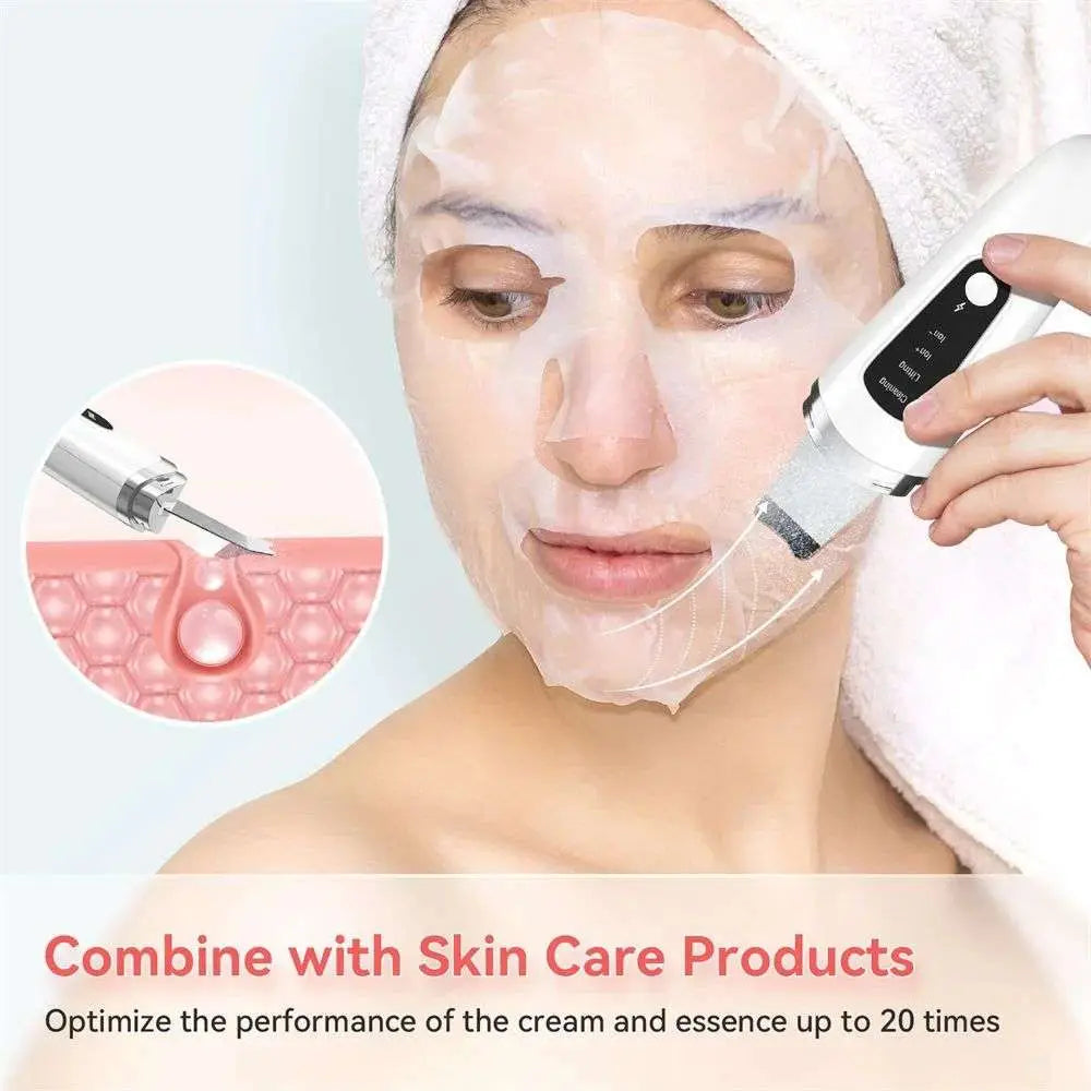 Ultrasonic Facial Skin Scrubber Deep Cleansing Tool