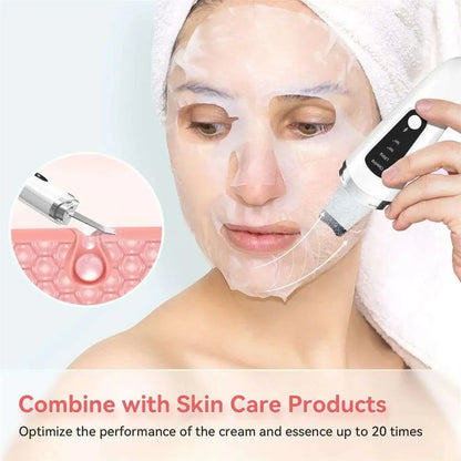 Ultrasonic Facial Skin Scrubber Deep Cleansing Tool