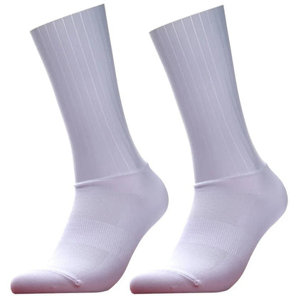 Unisex Anti-Slip Aero Cycling Socks – Silicone-Striped Knee-High Sports Socks
