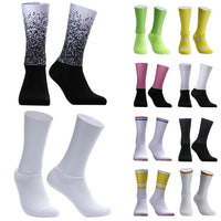 Unisex Anti-Slip Aero Cycling Socks – Silicone-Striped Knee-High Sports Socks