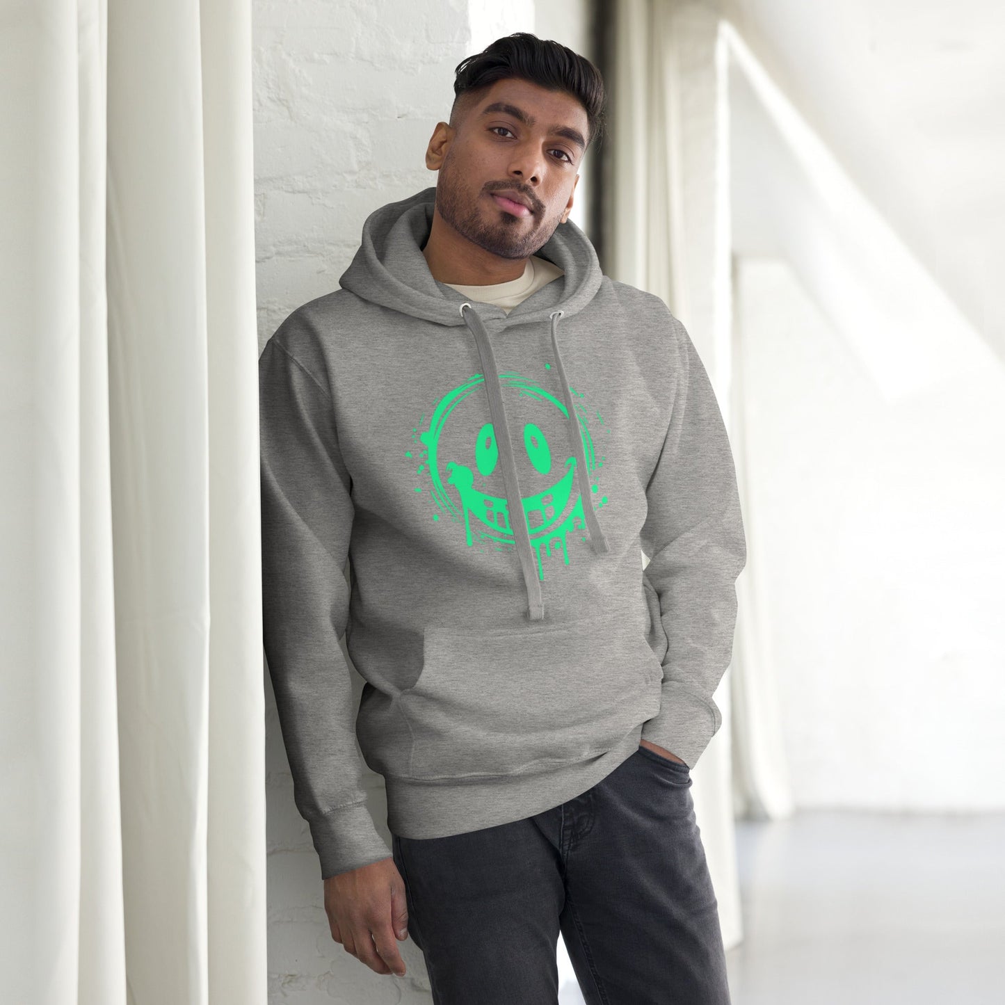 Green Smile Emoji Hoodie | Fun Graphic Streetwear — Hunter & Havoc