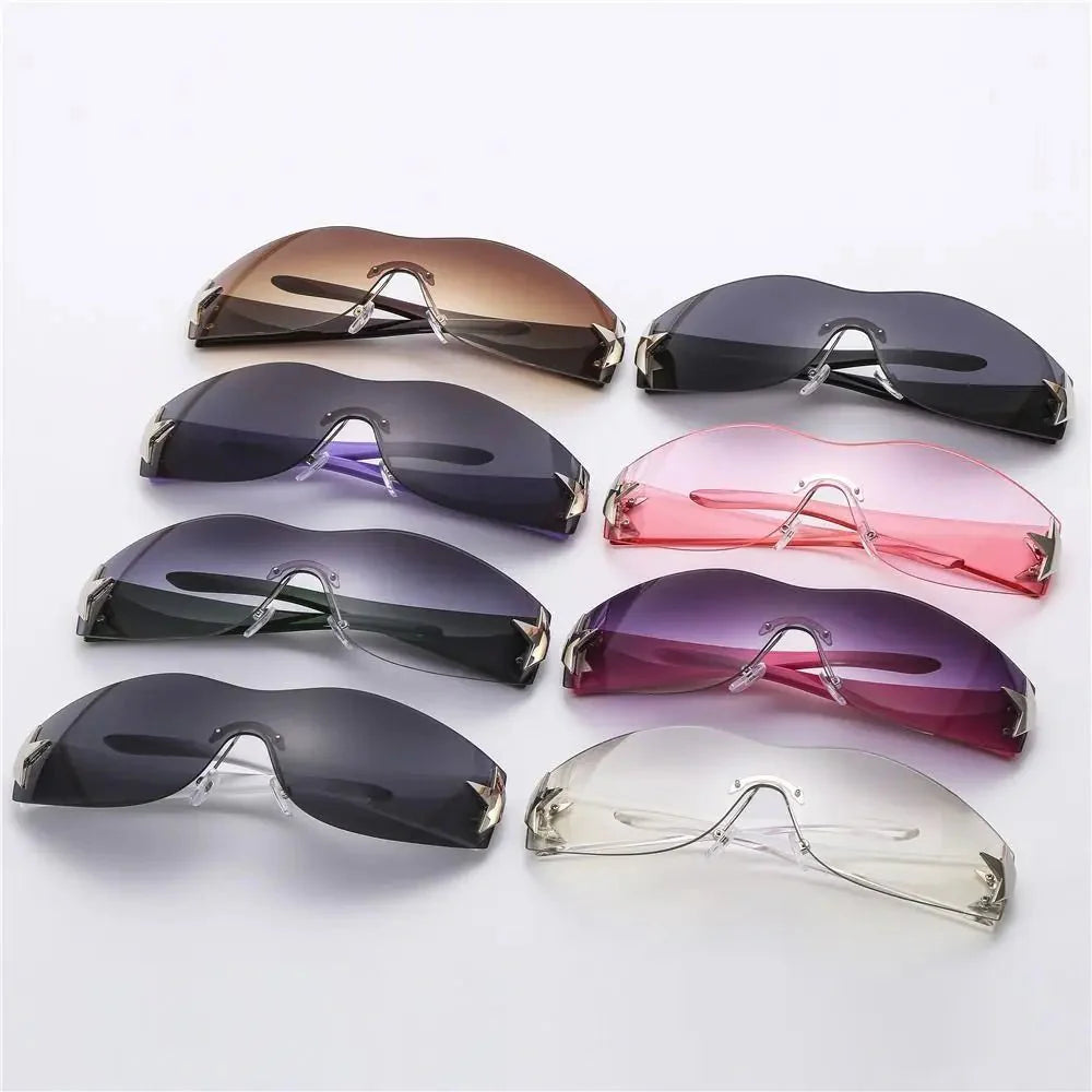 Lunettes de soleil unisexes punk avec décoration étoile | Lunettes tendance Y2K enveloppantes UV400