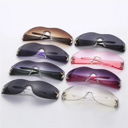 Lunettes de soleil unisexes punk avec décoration étoile | Lunettes tendance Y2K enveloppantes UV400
